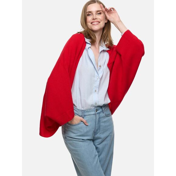 NWT In Cashmere Women Red 100% Cashmere Tunic Cardigan/Sweater size Large/XL - Picture 1 of 9